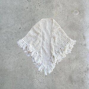 white crochet shawl